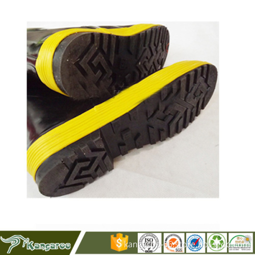 Mining Industrial Fire Firefighter Safty Leather Rubber Boots Shoes